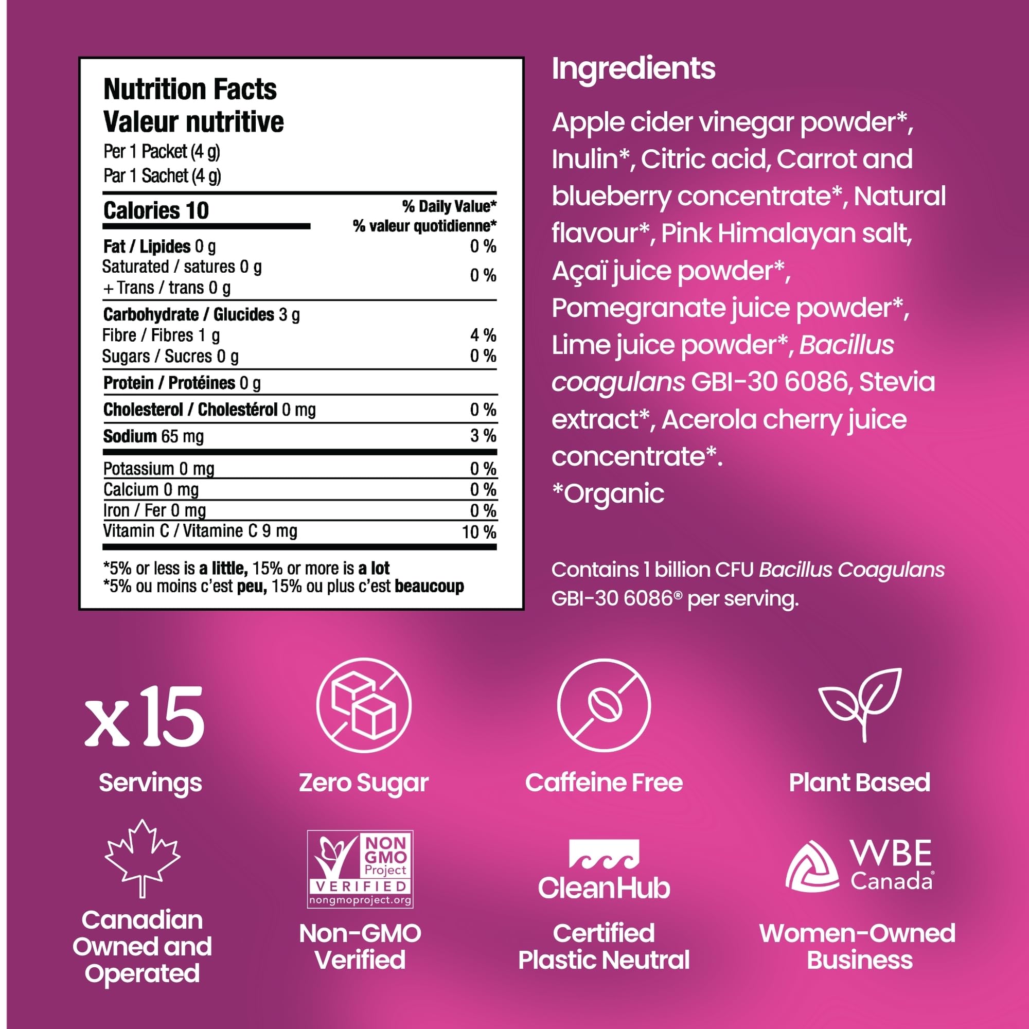 Blume SuperBelly Gut Health + Hydration, Daily Sugar Free Probiotics, Inulin Fiber, and Hydrating Minerals Powder Packets for Digestion Support - Açai Pomegranate, 15 Sticks - 3