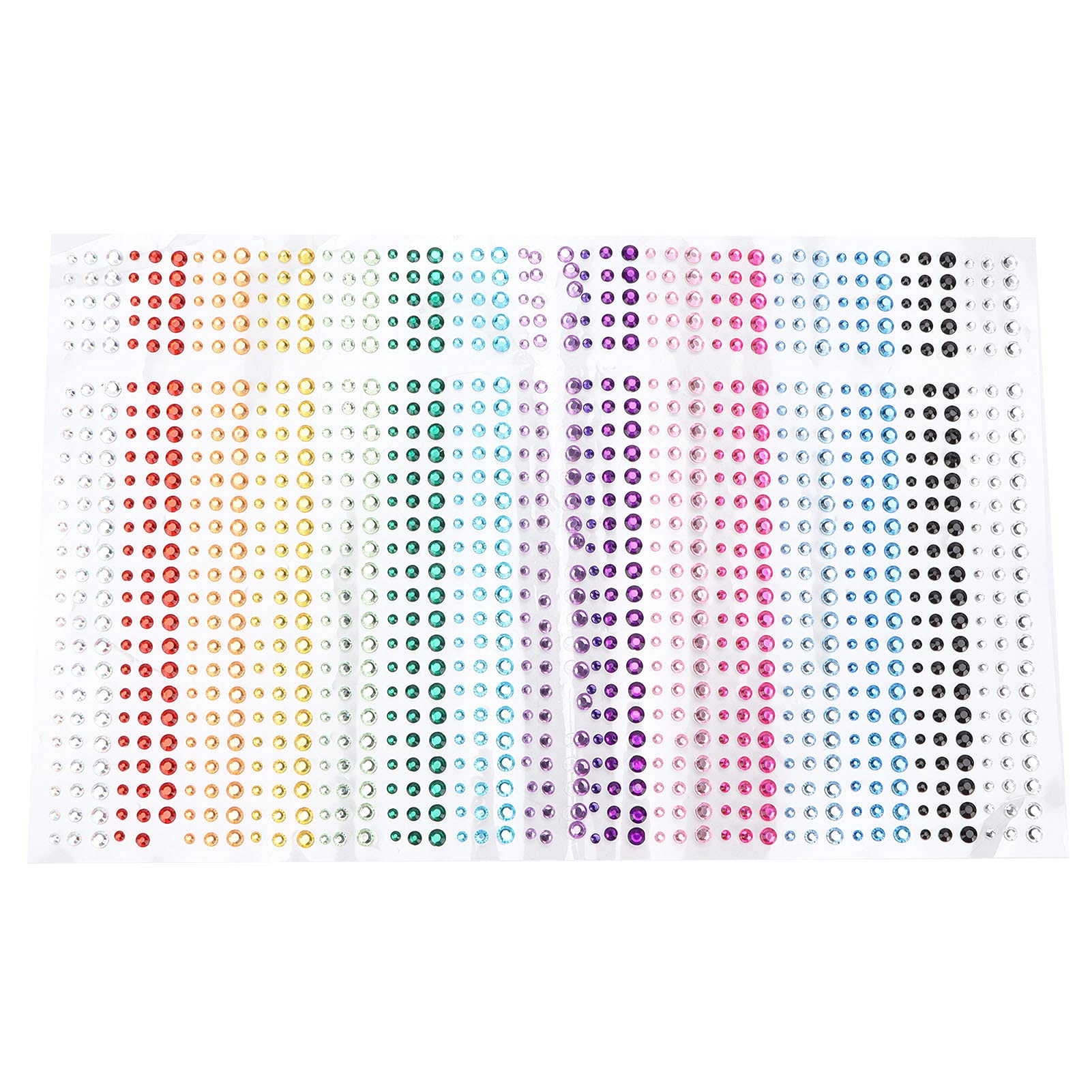 15 Colors 3 Sizes Self Adhesive Rhinestone Gemstone Stickers DIY Accessories Suitable for Mobile Phones Crafts Faces Nail Art Decoration