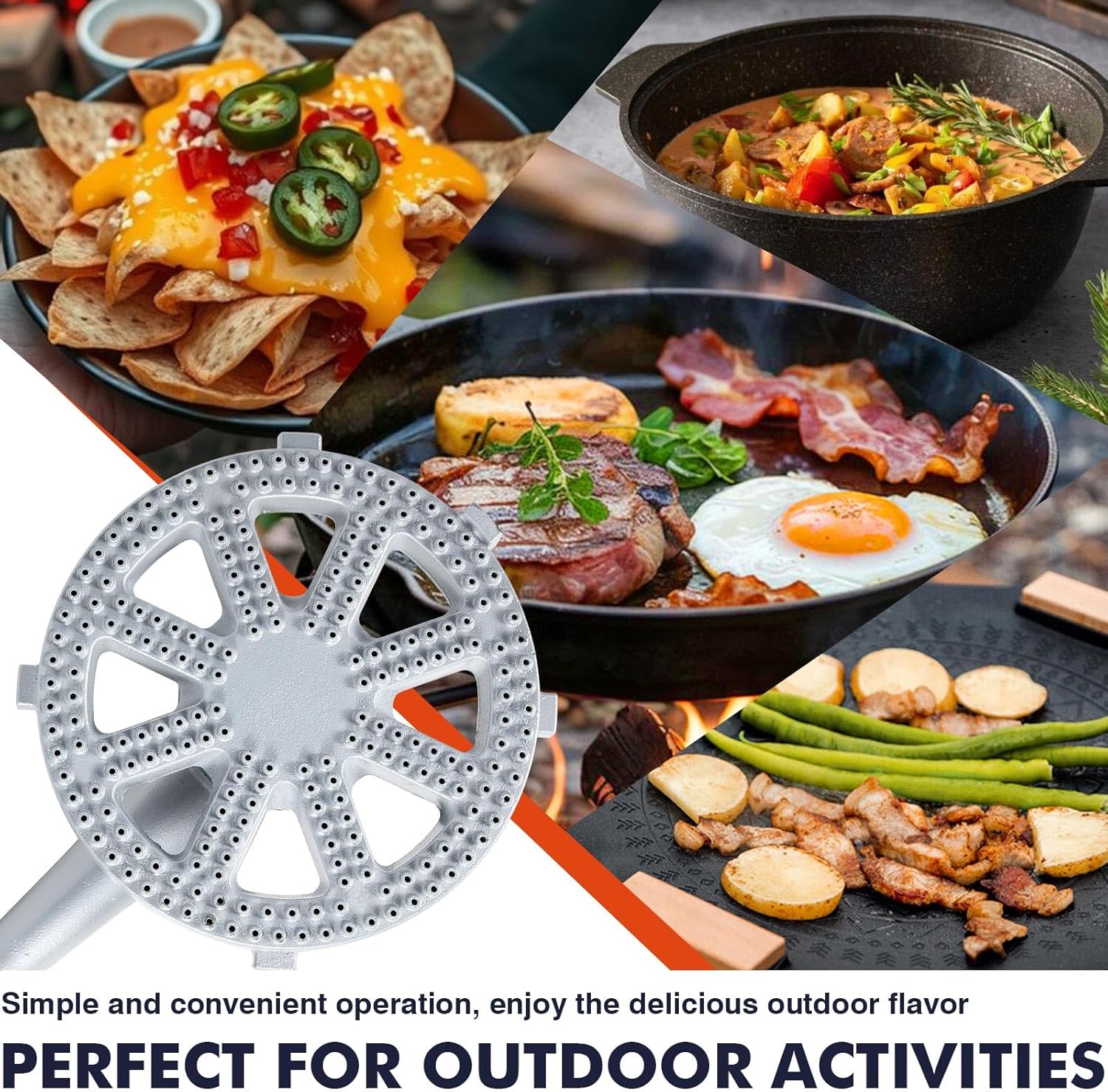 Llamaviva Portable High Pressure Propane Gas Stove with Adjustable Regulator, Heavy Duty Cast Iron Burner for Outdoor Cooking, Brewing, and Backyard BBQ(200, 000 BTU)