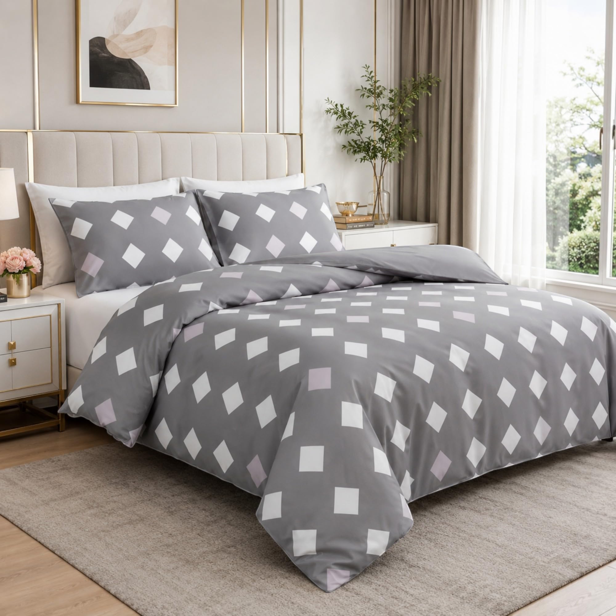 Lazzaro Home Feel The Difference Charcoal Lazzaro King Size Duvet Cover Sets Premium Microfiber Kingsize Duvet Cover Sets Ultrasoft Hypoallergenic Reversible Quilt Cover Bedding Set With Zipper Closure
