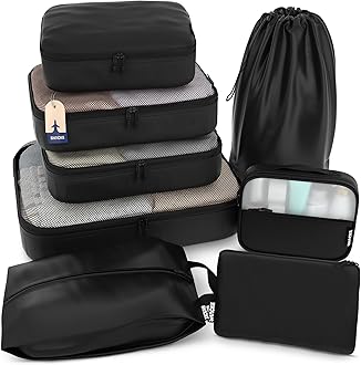 5 Set/8 Set Packing Cubes - Travel Organizers with Laundry Bag