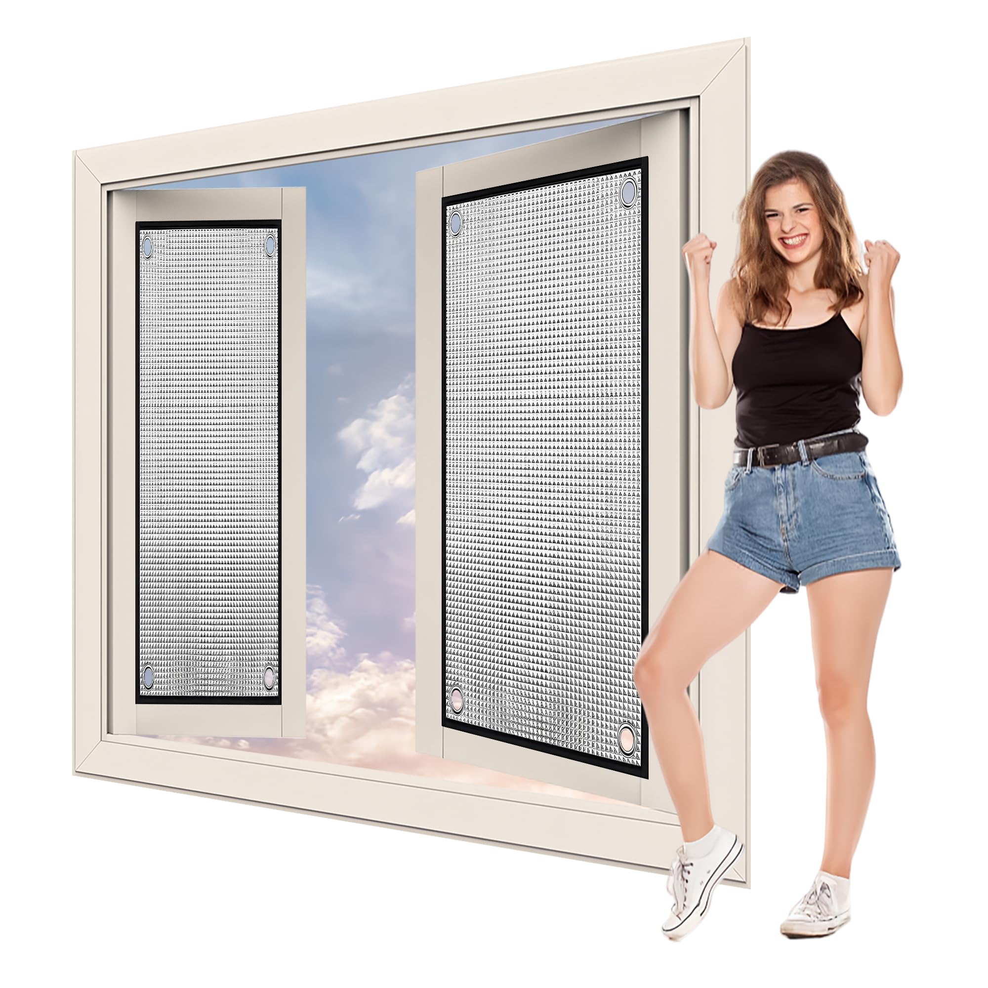 Film Fenetre Anti Regard 64 x 190 cm Anti UV Film Alu Fenetre Thermique Isolant Panneau Facile à Démonter pour Fenêtres Domestiques, Lucarnes, Vérandas, Argent