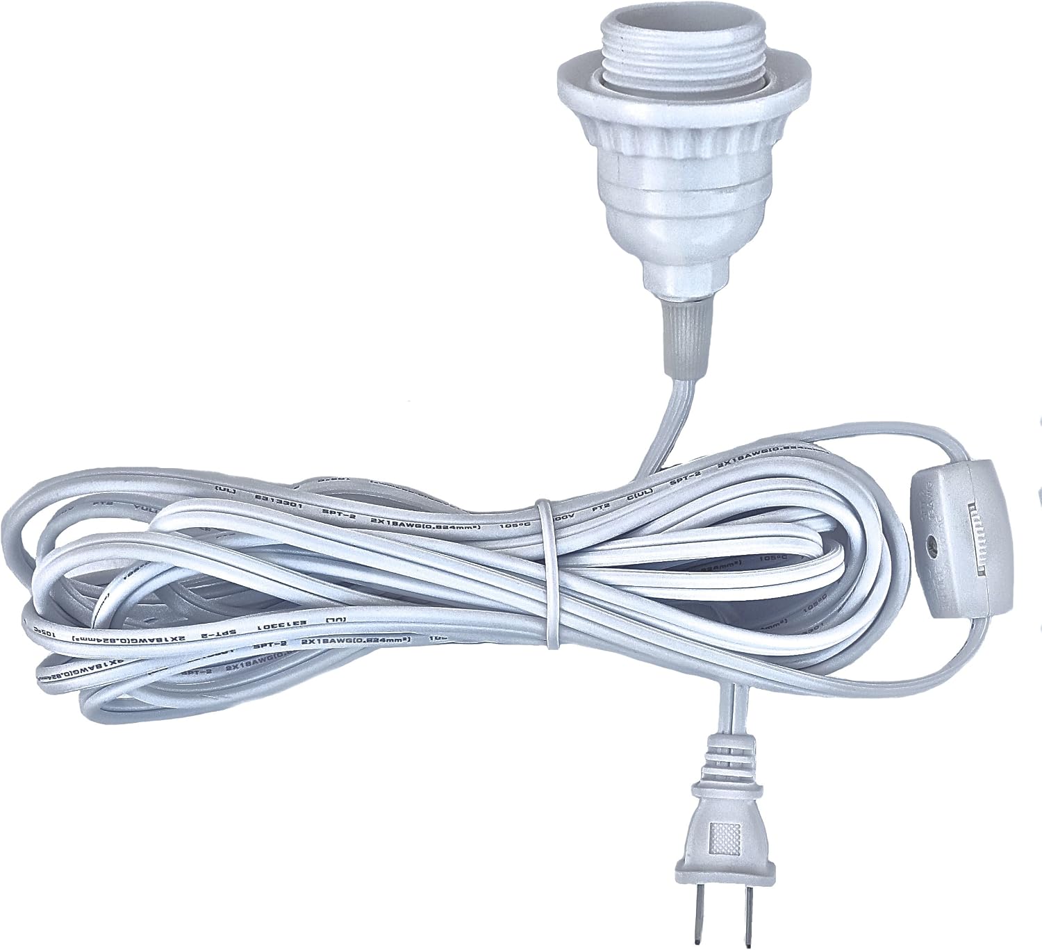 Happy Sales HSCORD-W Hanging Lantern Cord 15'L White (UL Listed)