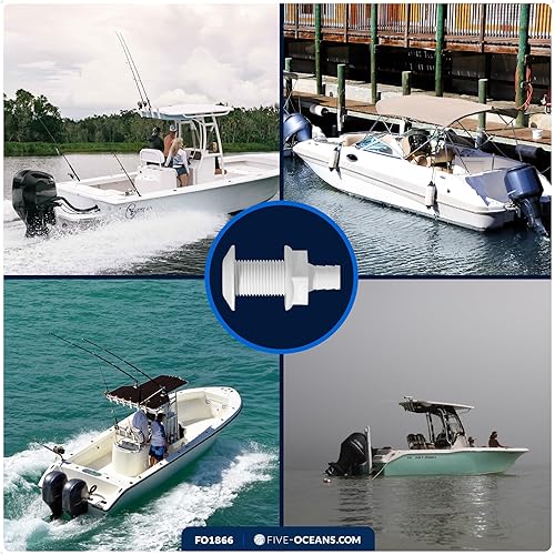Vista 18 de Five Oceans Accesorios de casco de 3/4 pulgadas para barco, polipropileno moldeado por inyección blanco, púas, resiste condiciones duras - FO1863