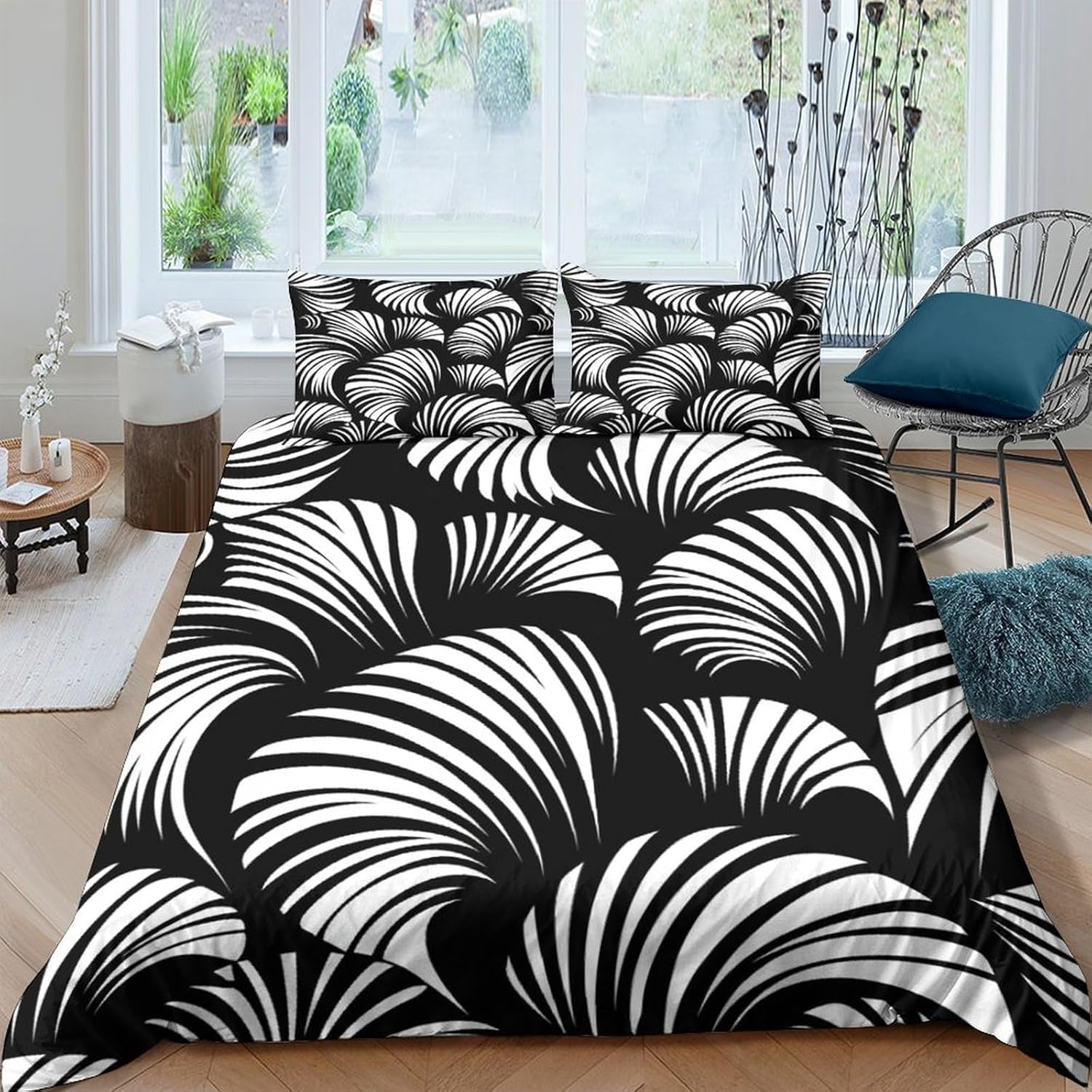 Housse de couette enfant motif abstrait géométrique pour lit 1/2 pers