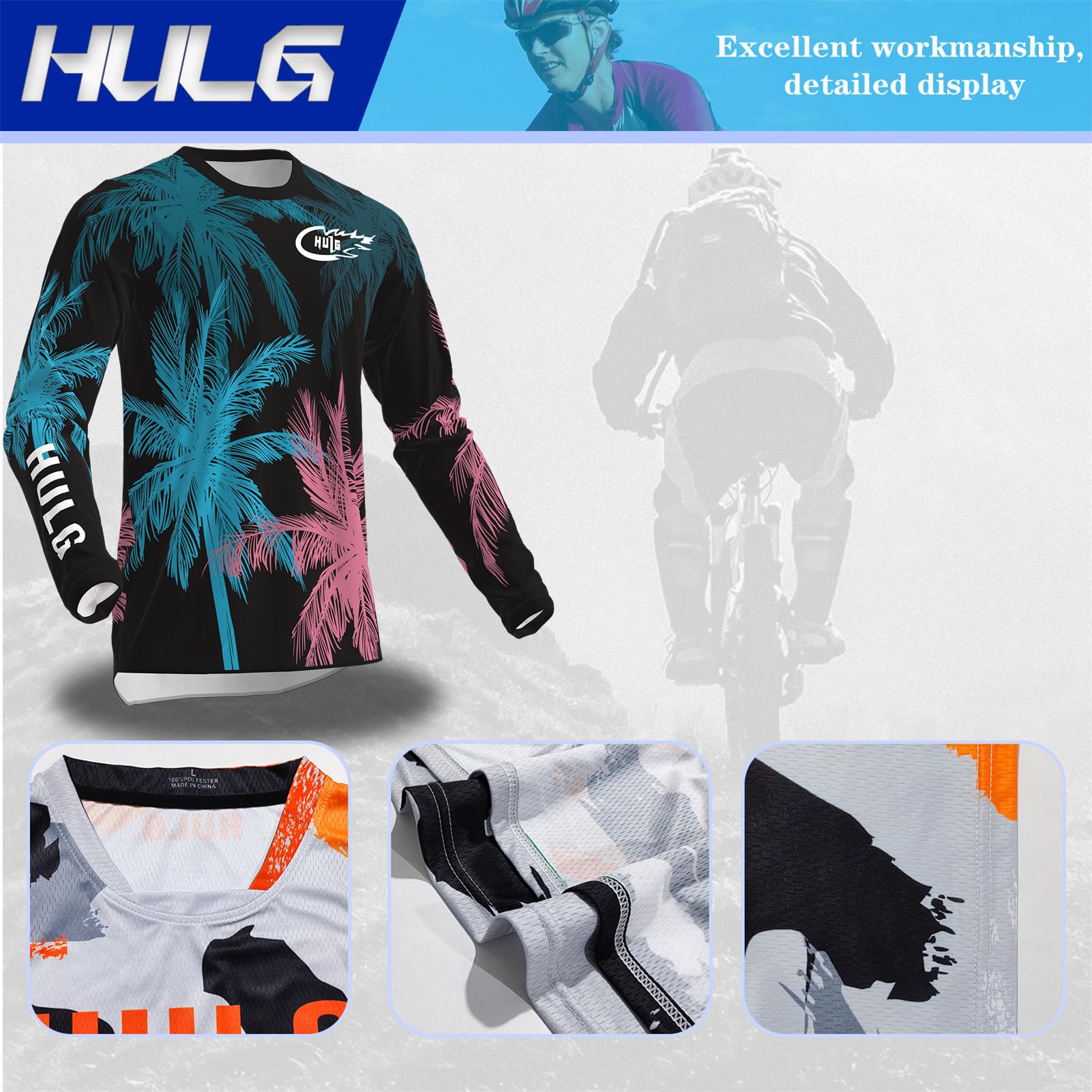 Maillot De VTT, Maillots De Cyclisme pour Hommes, Maillot De Motocross, Combinaison De Descente, Adapté Aux Motos VTT/BMX/Cross-Country Et Autres Sports