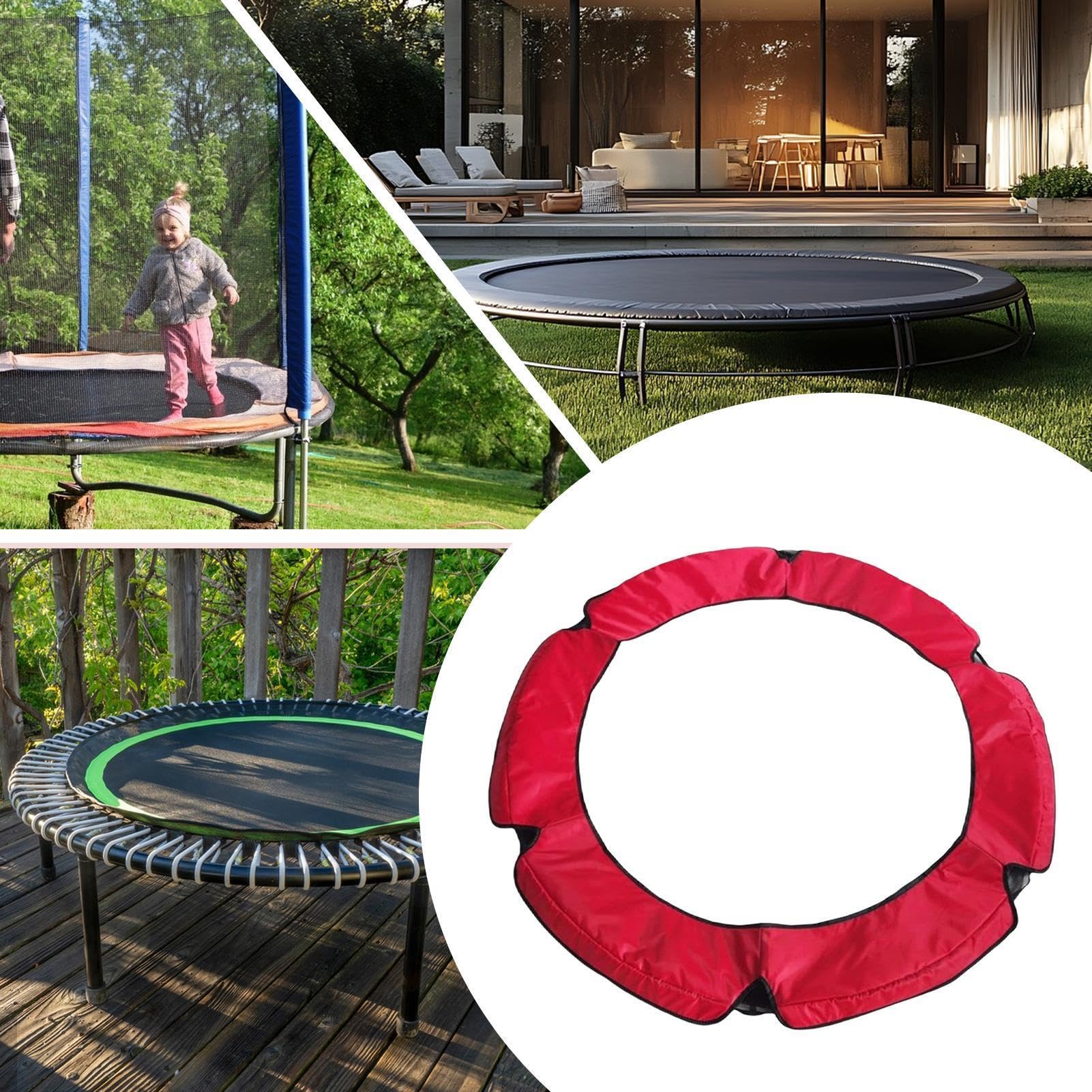 Copertura per trampolino – 140 cm PVC + PE tappeto elastico bordo bordo bordo anti-UV impermeabile resistente agli spugna di sicurezza 1,4 m per bambini adulti giardino