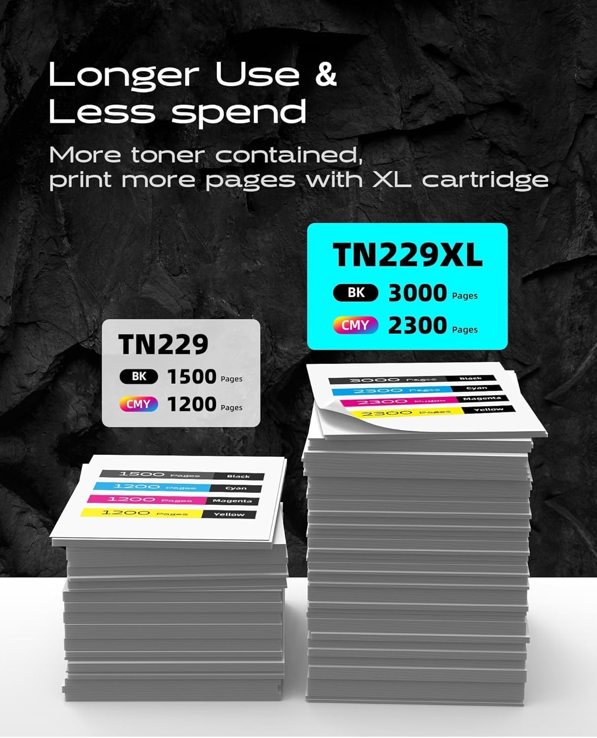 Compatible TN229XL Toner Cartridge 4 Pack High Yield Replacement for Brother TN229XL TN229 Compatible with MFC-L3780CDW HL-L3280CDW MFC-L3720CDW HL-L3300CDW Printers (Bk/C/M/Y)