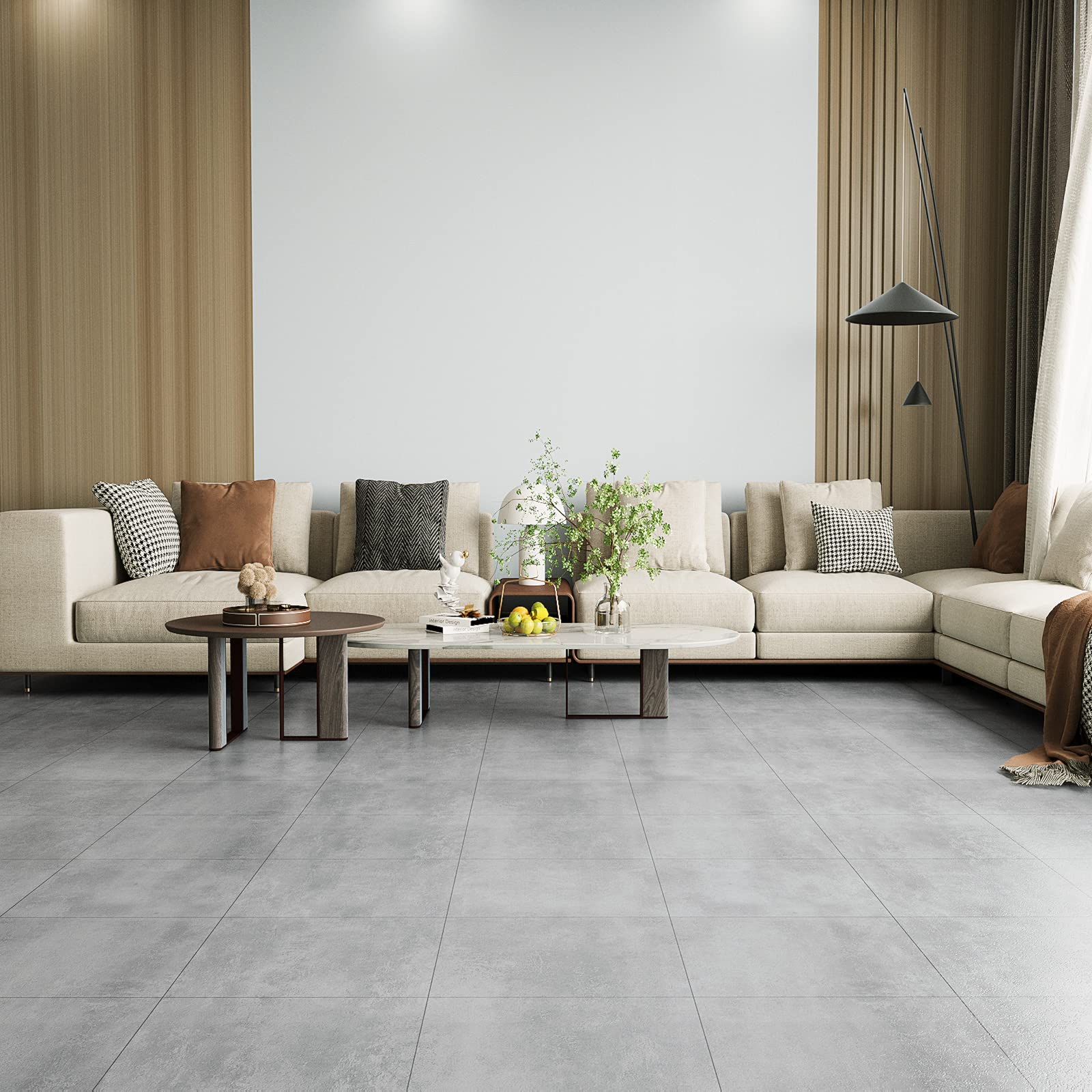 Buy VEELIKE 12 Pack Peel and Stick Vinyl Flooring 12''x12'' Grey