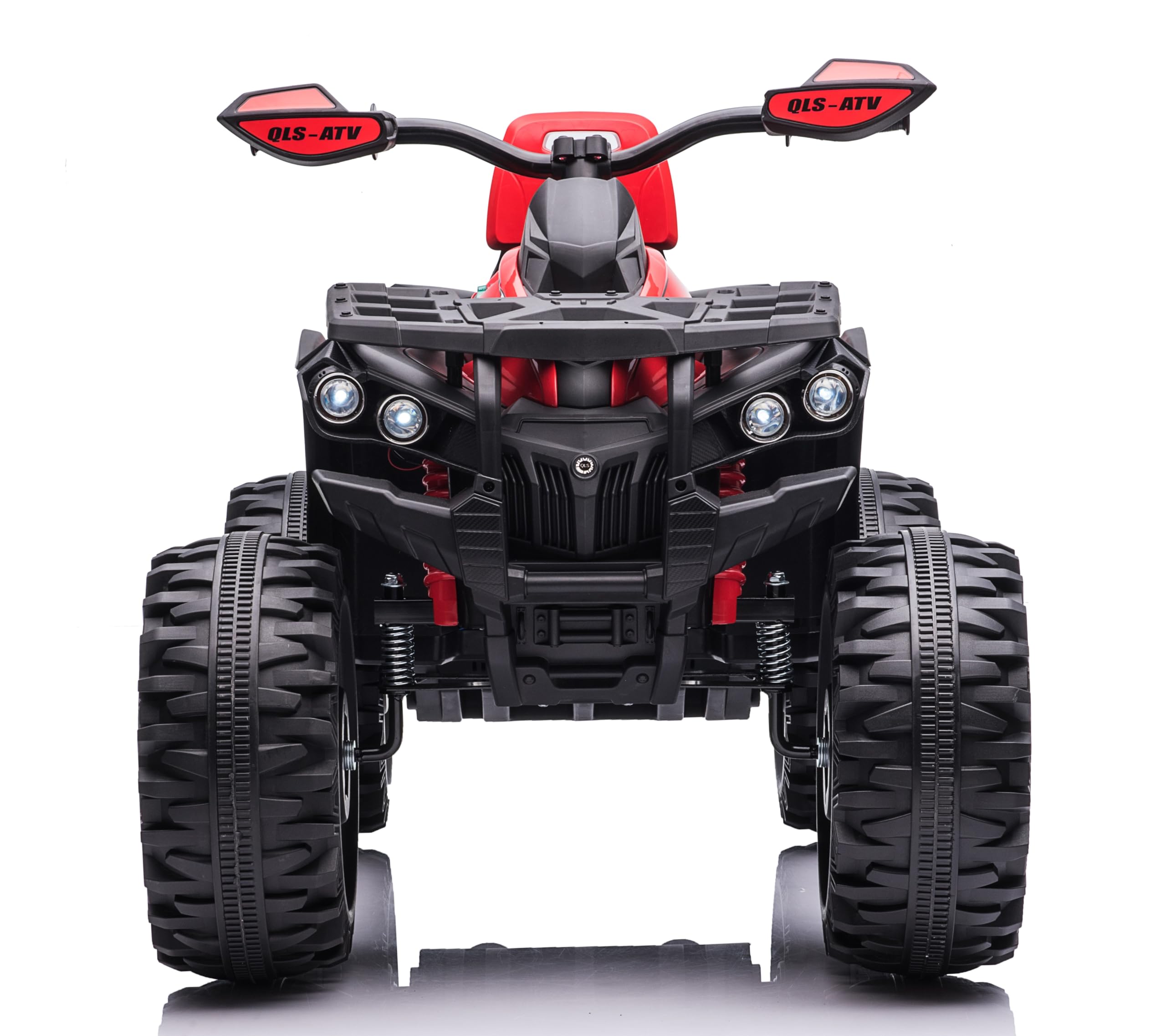 Mondial Toys Quad Elettrico 4x4 per Bambini 12V con 4 Potenti Motori Batteria Potenziata 12V - 14Ah Jungle ATV Ruote Grandi 36 cm Ammortizzatori Reali Luci LED Carico 30 kg Rosso