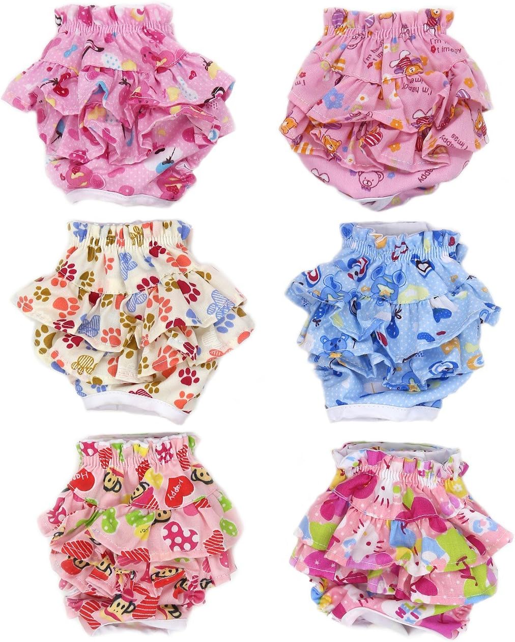 Lillypet Set - 3pcs TM Dog Diaper Skirt for Small Dogs Female Girl Sanitary Pant Dress M