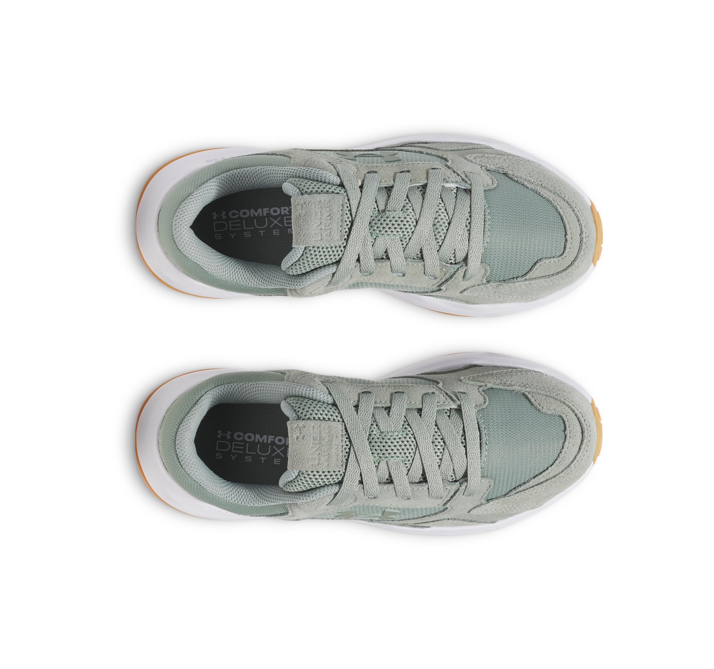 Under Armour Women's Edge Suede Sneaker, Silica Green/White/Silica Green, 7.5