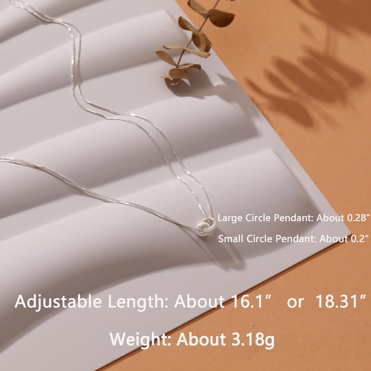 Mother Daughter Friendship Necklace 925 Sterling Silver Minimalist Interlocking Circle Necklaces for Women Layered Necklace Mothers Day Valentines Jewelry Birthday Gifts - Image 6