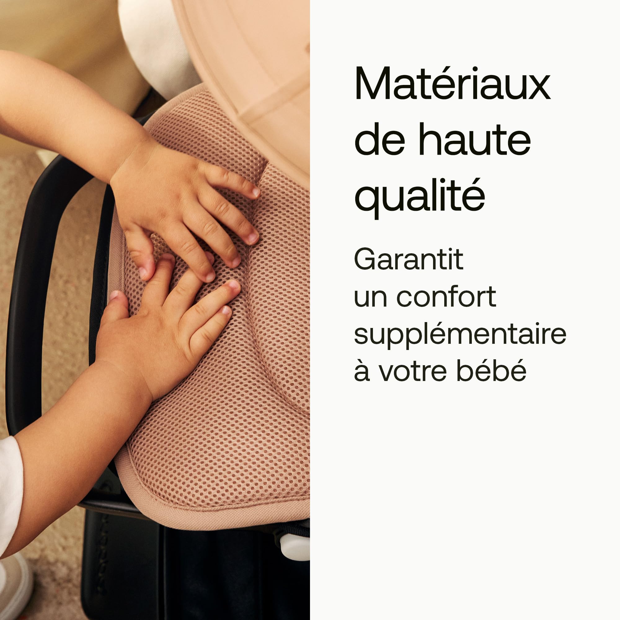 Bugaboo Coussin Confort réversible pour poussettes, Confort en Toute Saison, Ajustement amélioré, Compatible avec Toutes Les poussettes, réversible, Maille 3D Super Douce, Dusty Pink