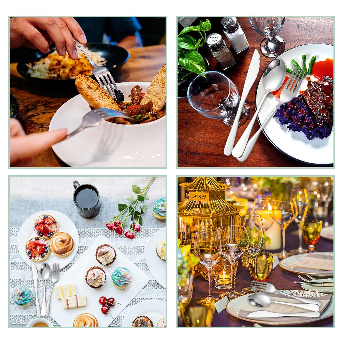 Couverts Lunch Box De Camping, Ensemble De Couverts Portatifs En Acier Inoxydable, étui Renforcé Avec Boucle, Couvert De Voyage, Le Travail Et L' école, Lavable Au Lave-Vaisselle, Argenté