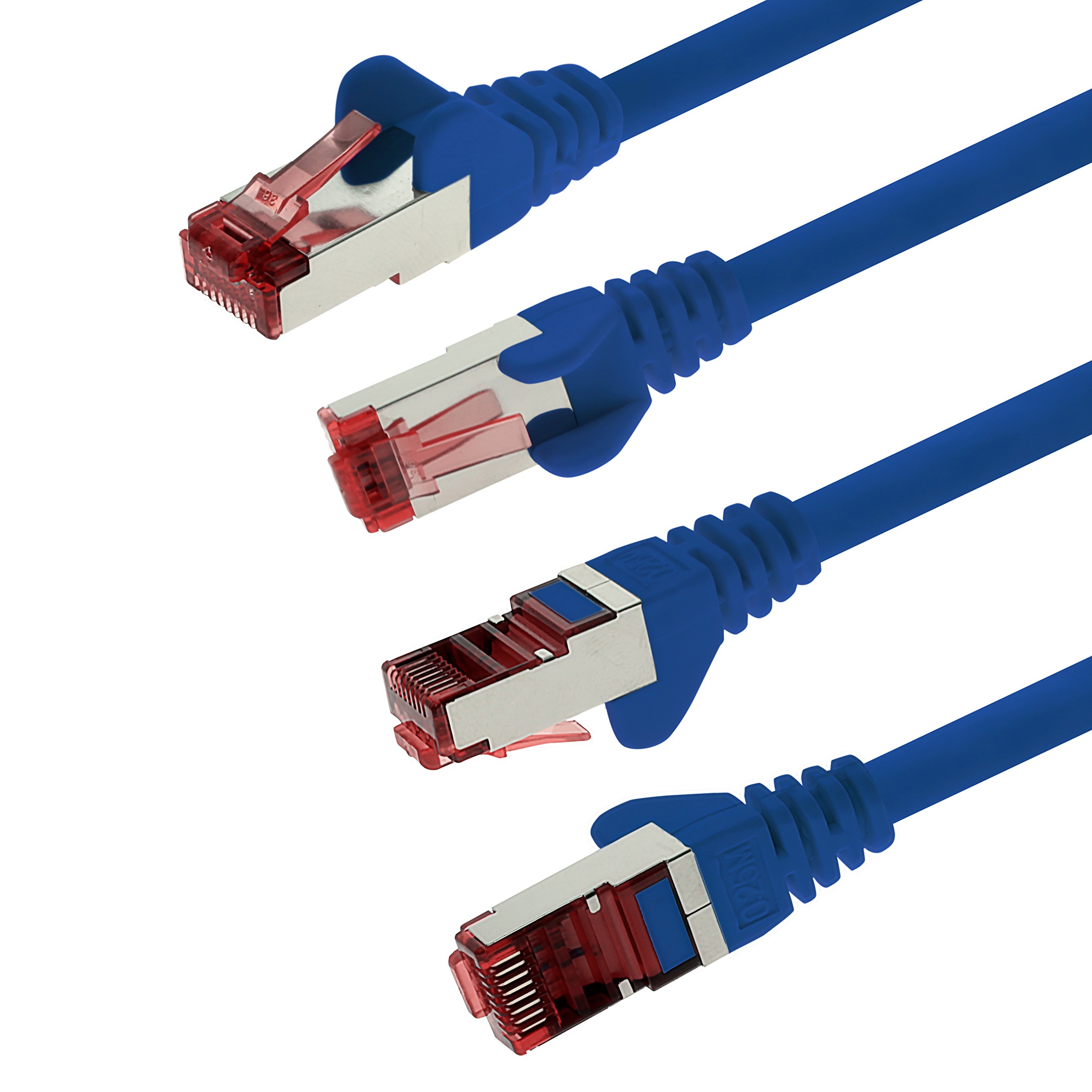 1aTTack.de - 1x 10m CAT6 patch cable S/FTP PIMF shielding CAT.6 RJ45 network cable Ethernet cable DSL LAN router switch modem patch panel - blue - 1 piece — view 8