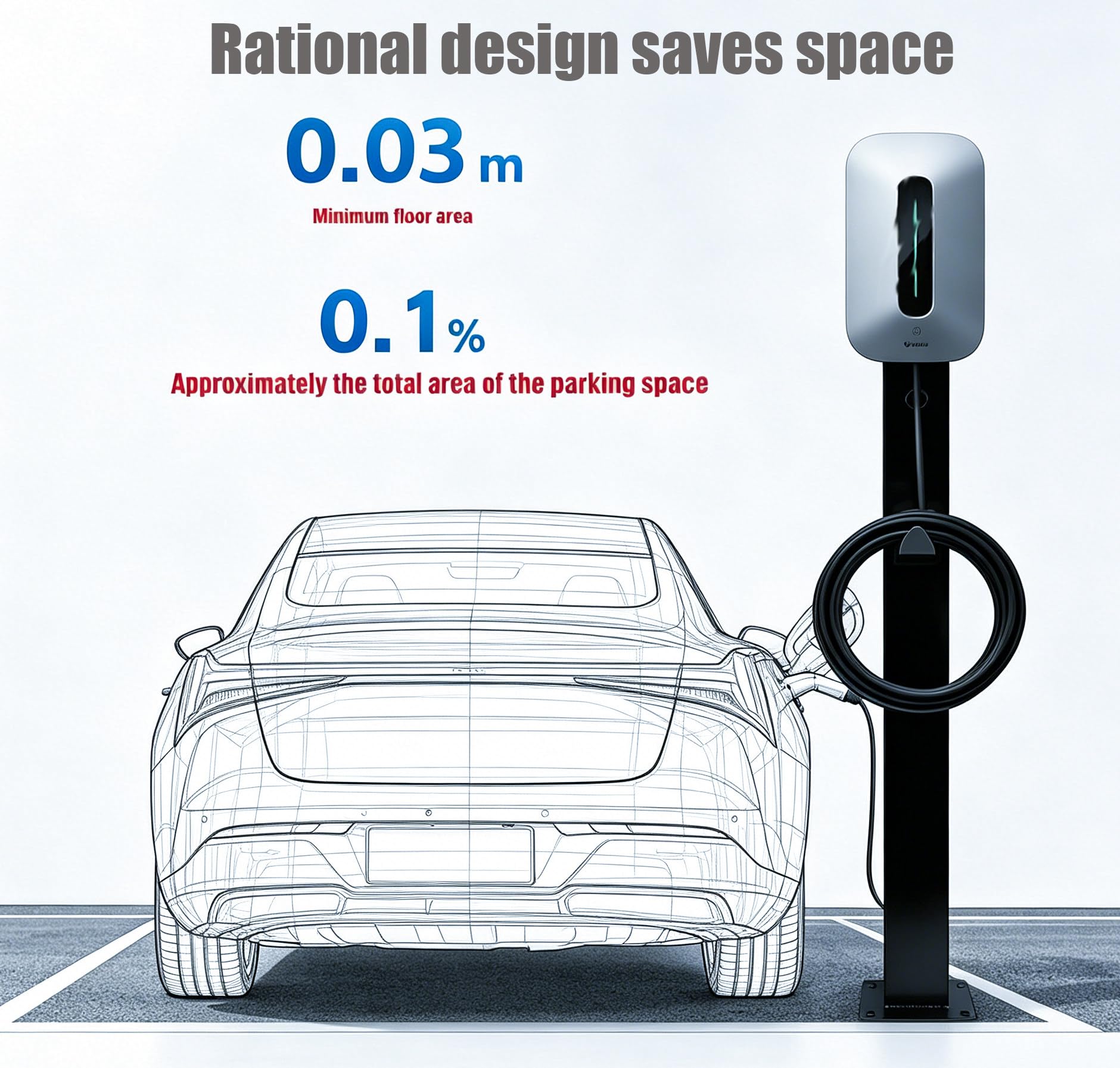 Base De Borne De Recharge pour Véhicule électrique en Appartement, Support De Recharge avec Crochets pour Câbles, Compatible avec La Plupart des Chargeurs