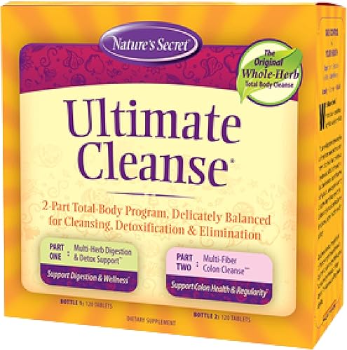 Nature's Secret Ultimate Cleanse 2 partes de desintoxicación y eliminación total del cuerpo apoya la digestión, el bienestar, la salud del colon y
