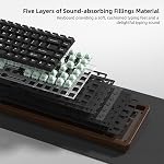 Womier 75% Mechanical Keyboard Wireless with Wood Natural WD75 V2 QMK/VIA | Gaming Creamy Keyboard 8000mAh Battery, Tri-Mode Key Board RGB Hot Swappable with PBT Keycaps-POM Linear Switch,Black