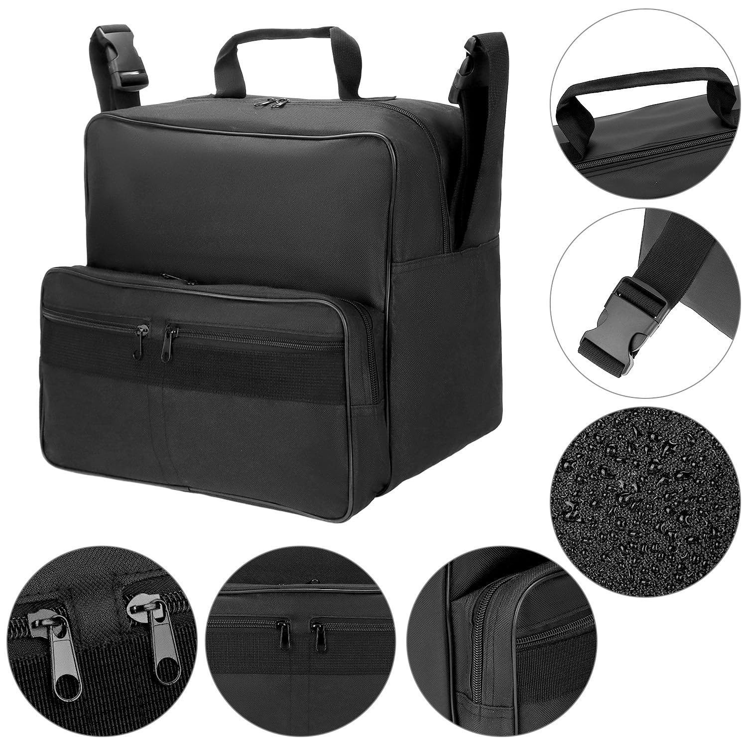 QWORK® Torba na wózek inwalidzki, 35x33x19cm Torby na wózki inwalidzkie z tyłu, Zawieszana torba do przechowywania na wózki, Akcesoria do wózków inwalidzkich