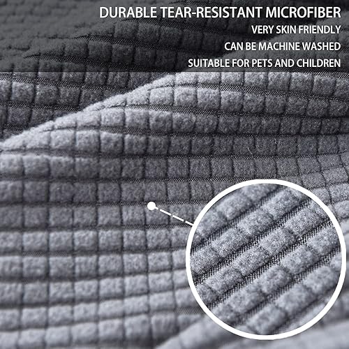 Miniatura 4 de SUPERGANDA Funda de sofá para sofá de 2 cojines, protector de muebles elástico, funda lavable para perros, gatos, niños (chocolate, mediano)