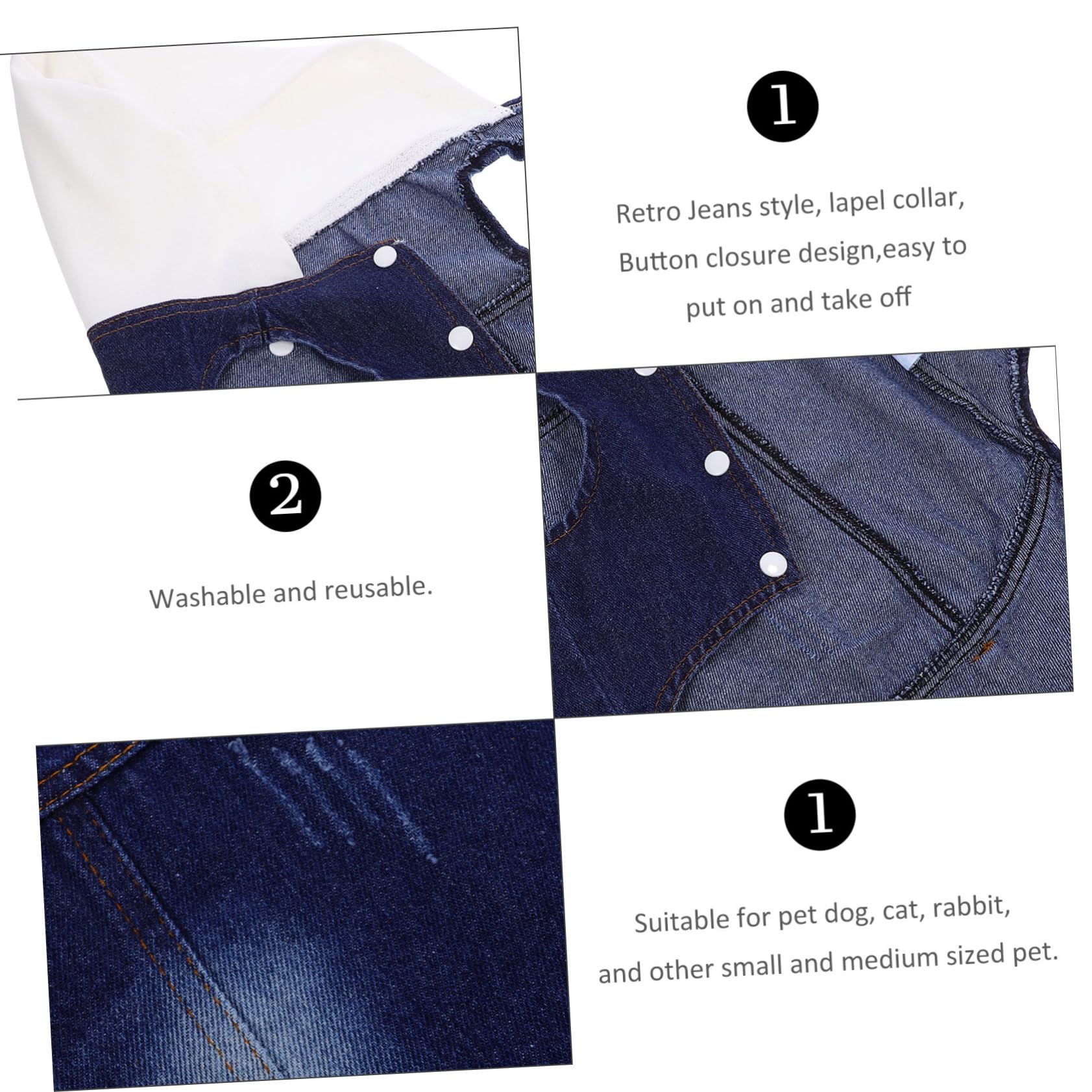 FOMIYES Lot De 3 Gilets en Jean pour Chien Et Chat Vêtements pour Animaux De Compagnie Taille XXL Bonnet Tricoté