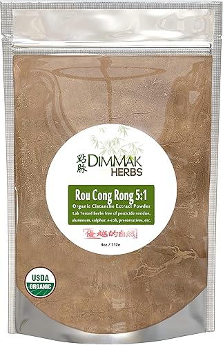 Polvo de extracto orgánico de Rou Cong Rong 5:1 de 4 onzas | Cistanche Deserticola/Broomrape Probado en laboratorio 5:1 Concentrado agregado al agua