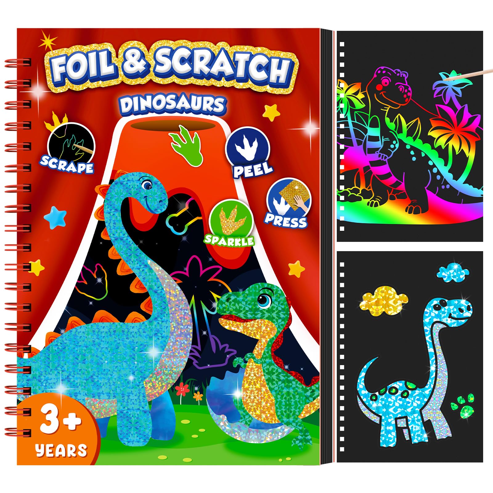 homicozy Art & Craft Activity for Kids - Foil Fun Dinosaurs & Scratch ...