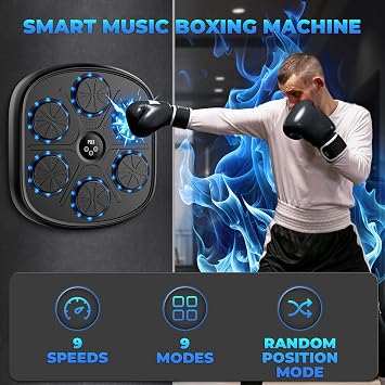 Music Boxing Machine for Adults and Kids, Smart Bluetooth Boxing Machine Wall Mounted Music, Adjustable Hitting Sound Volume, Durable PU Material, Fitness/Lose Weight in Home