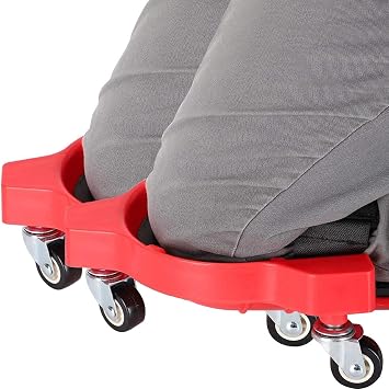YXXSDP 2 Pack Mobility Rolling Knee Pads for Men Construction, Garage Knee Creeper Pads/Knee Scooter Pad Cover, Mechanics/Maintenance Personnel/Other People Who Work on Their Knees Use Color Red