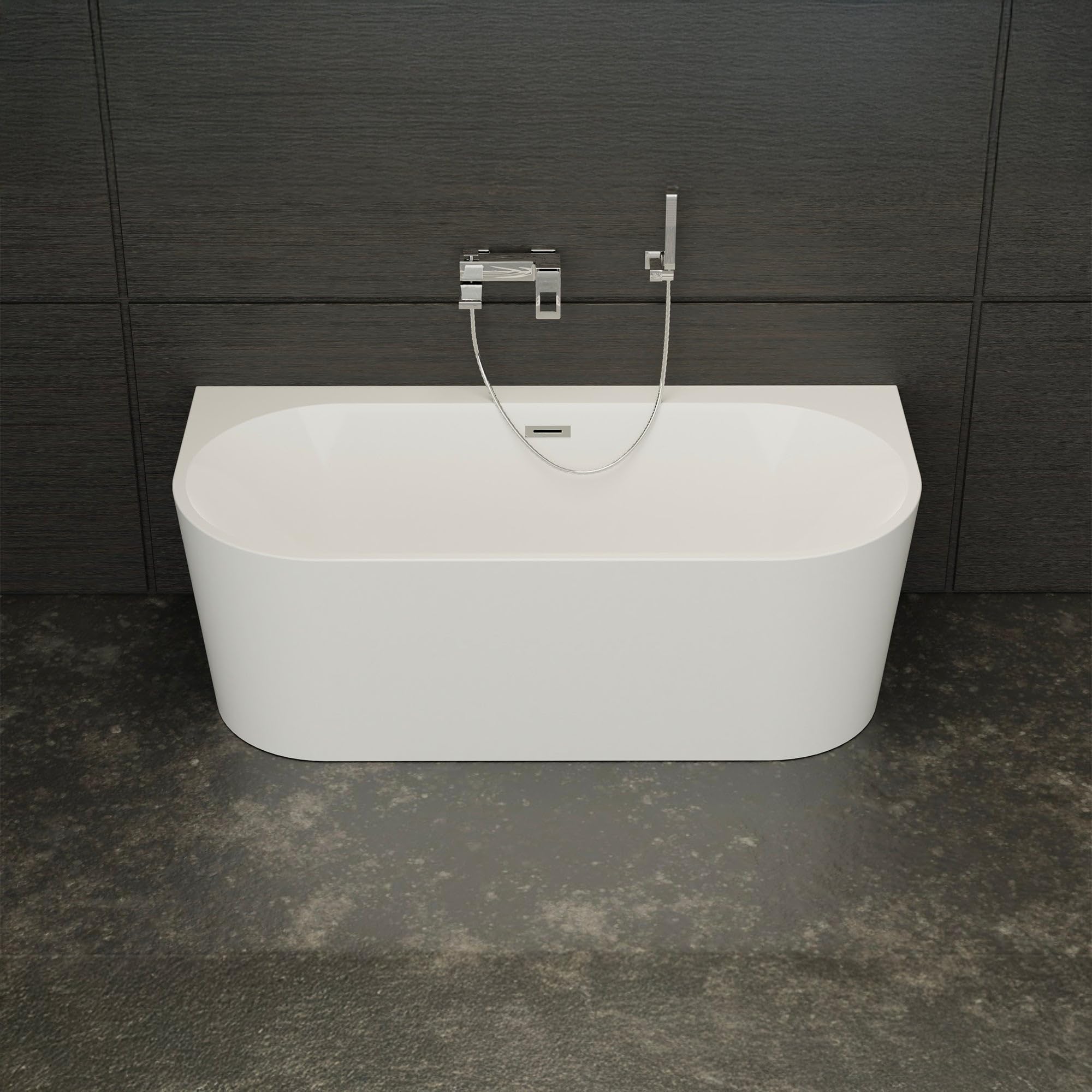 SPALINA NAOS - Bañera Semi-exenta Mural NAOS L. 170 x l. 80 cm