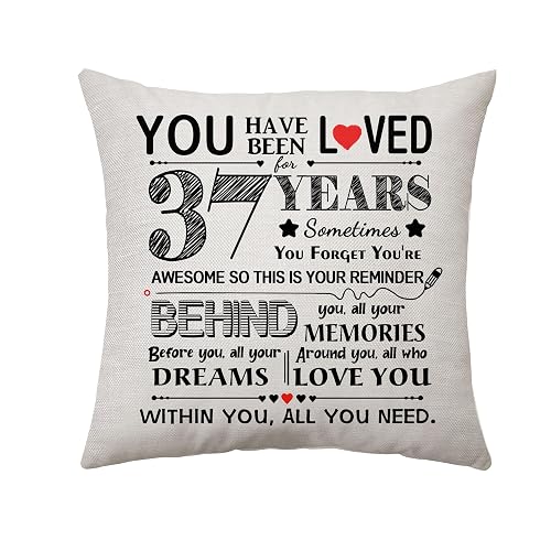 Gifts for 37 Years Old Women Birthday Decoration Throw Pillow