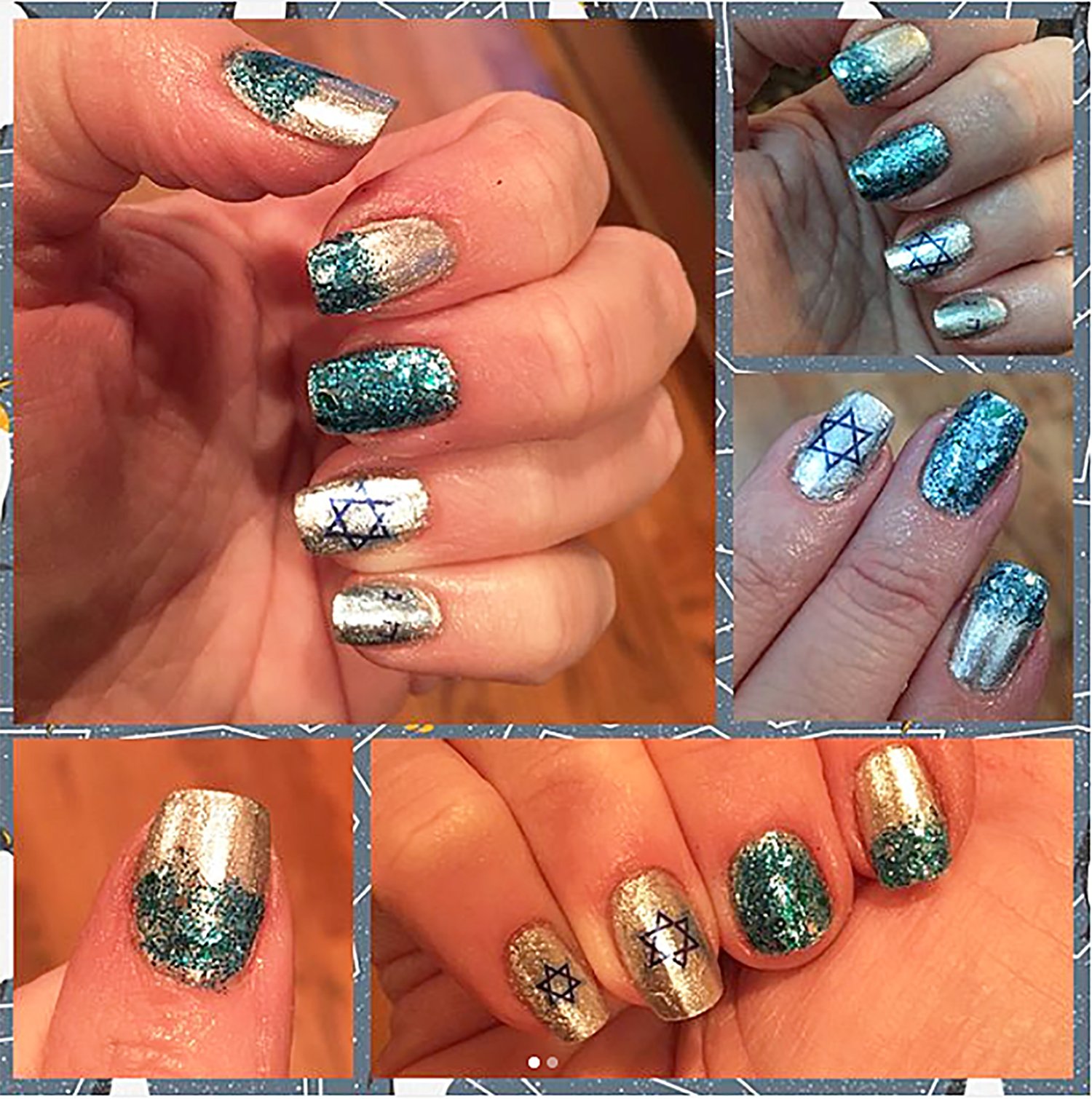 Amazon.com: Hanukkah Holiday Assortment Water Slide Nail Art Decals Set #1  - Salon Quality 5.5" X 3" Sheet! : Beauty & Personal Care