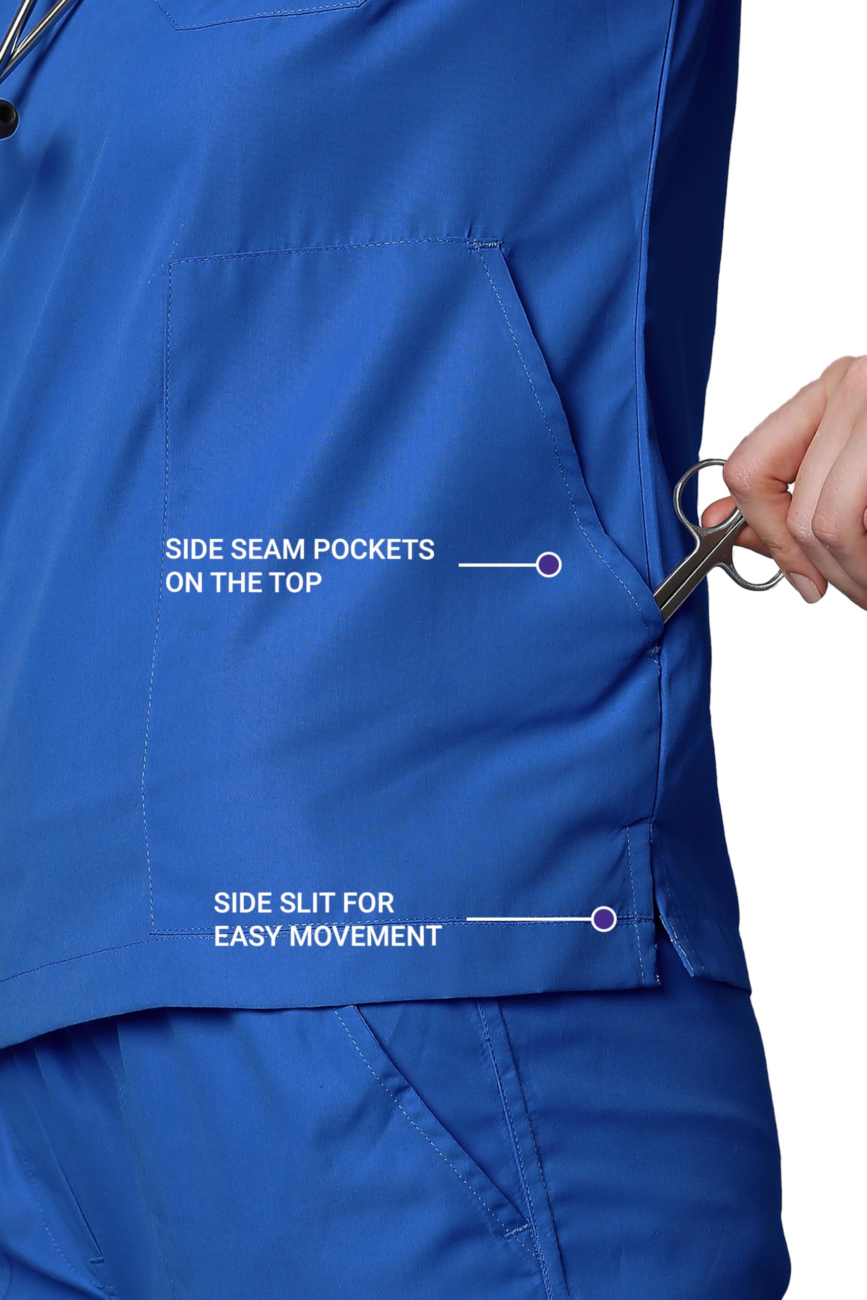 Knya Scrub Suit for Women | 5 Pocket | V Neck Top & Bottom Set | Short Sleeves | Lightweight & Breathable | Hospital Clinic & OT Wear | Medical Uniform | Scrubs for Female Doctors Nurses & Dentists 1