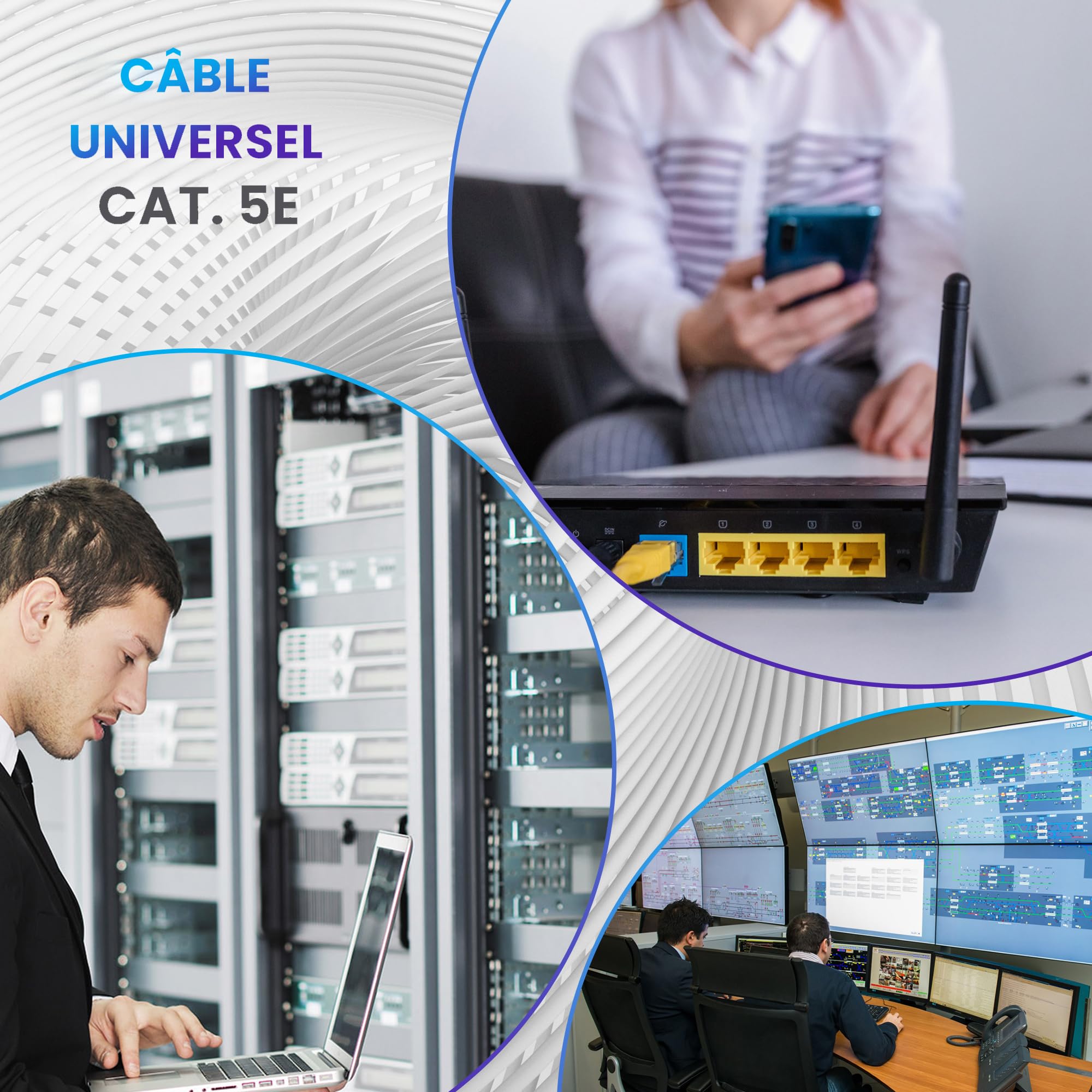EXTRALINK Câble Ethernet CAT5e 25M vers l'intérieur, Câble Réseau LAN – 100% Cuivre, blindé U/UTP, compatible PoE, résistant aux UV, avec gaine extérieure en PE durable et résistante aux intempéries