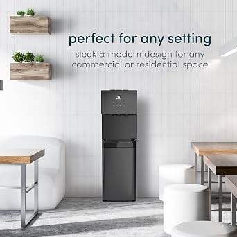 Avalon A3BLK Self Cleaning Bottom Loading Water Cooler Dispenser, 3 Temperature-UL/Energy Star Approved-Black Stainless Steel, 5 Gallons