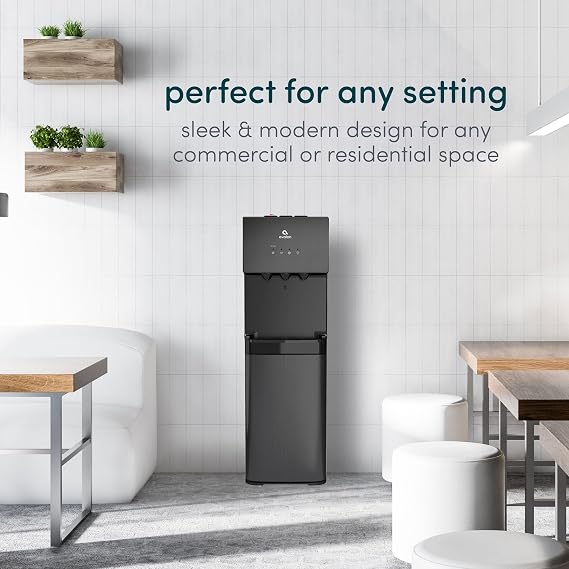 Avalon A3BLK Self Cleaning Bottom Loading Water Cooler Dispenser, 3 Temperature-UL/Energy Star Approved-Black Stainless Steel, 5 Gallons