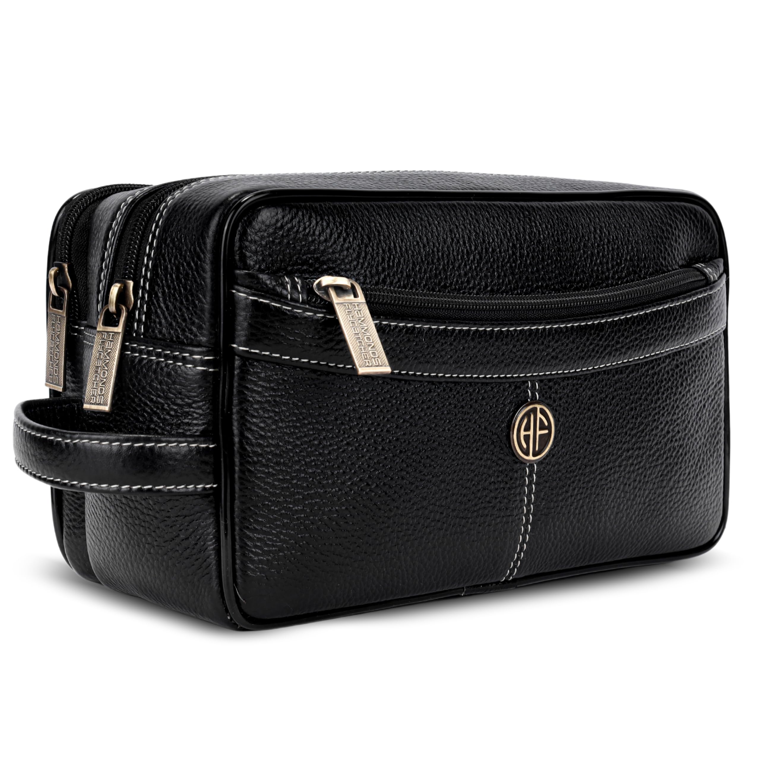 Hammonds Flycatcher Rasiertasche aus echtem Leder für Herren, Leder, Kulturbeutel, Reise-Kulturbeutel, Hygiene- und Pflege-Set, Organizer, tierversuchsfreies Leder und handgenähter Kosmetikkoffer.