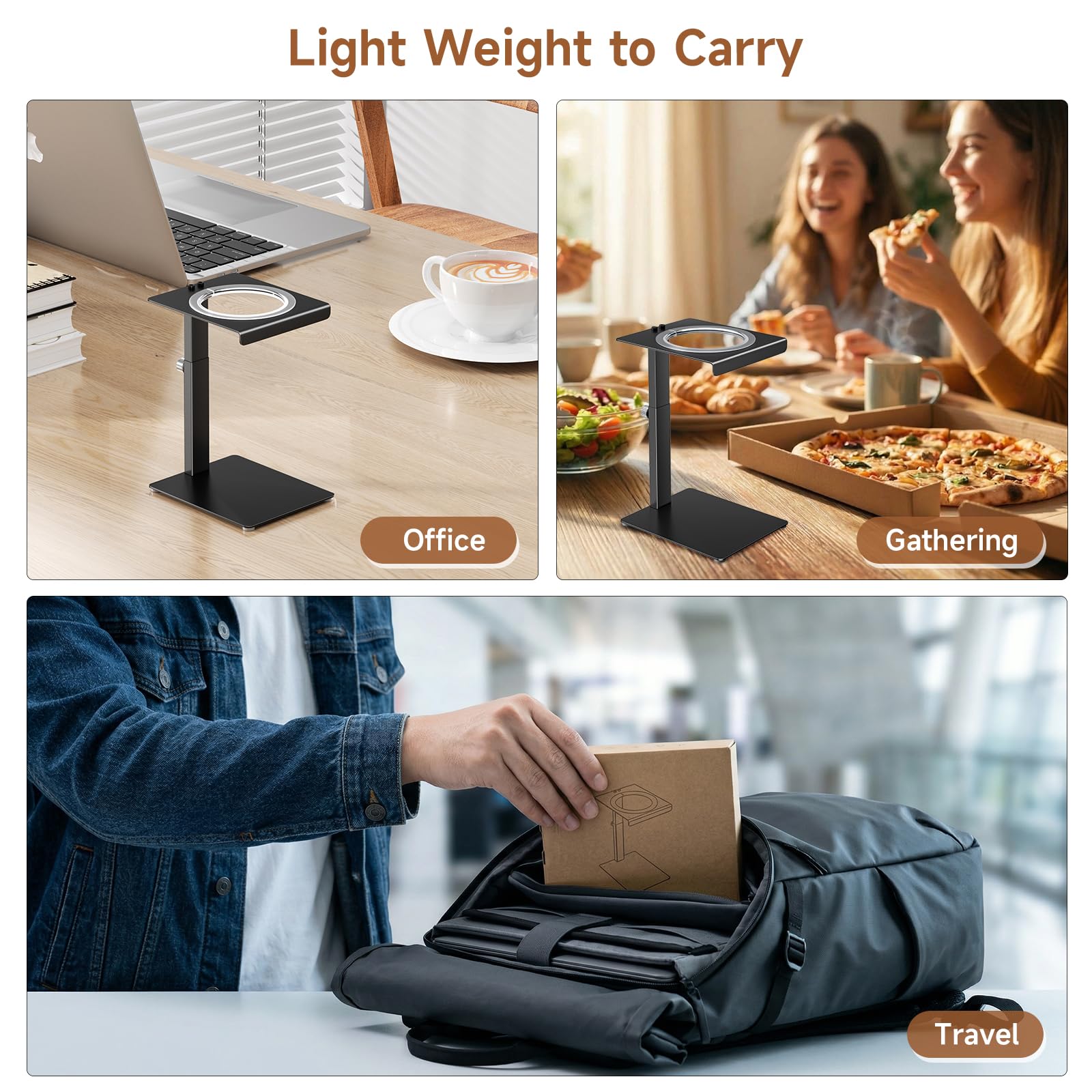 Universal Ständer für tragbare kaffeemaschinen,höhenverstellbarer Pour-Over-Halter für Espresso, Kaffee zubehör für Camping, Zuhause,Hause, Büro(Schwarz)