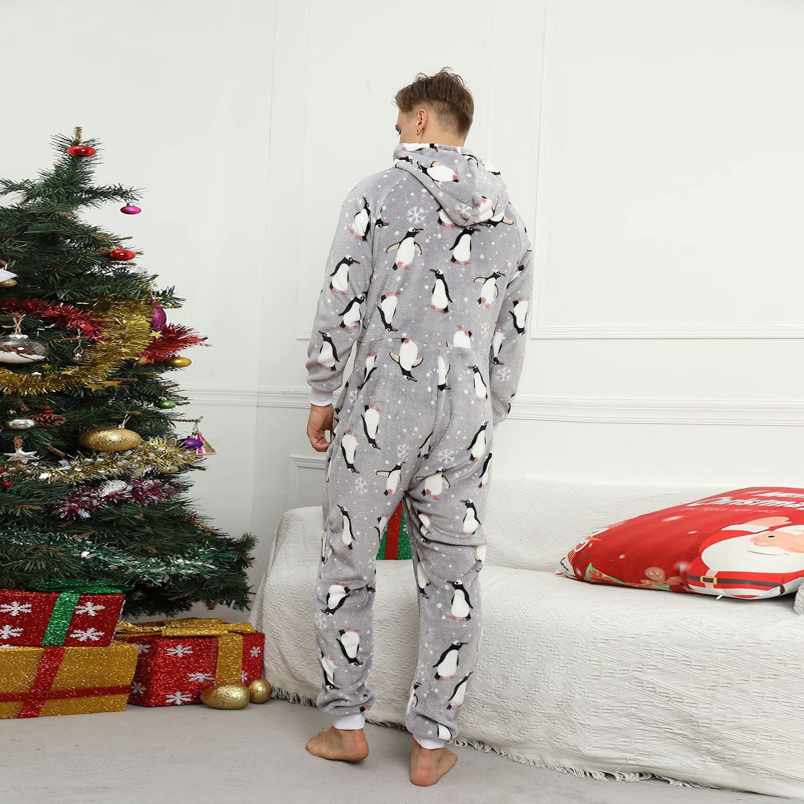 Genérico Pijama Hombre Invierno Pijama Hombre Polar Uso Diario Albornoz Oversize Unisex De Franela Gruesa Ideal para Uso En Casa Otoño Invierno