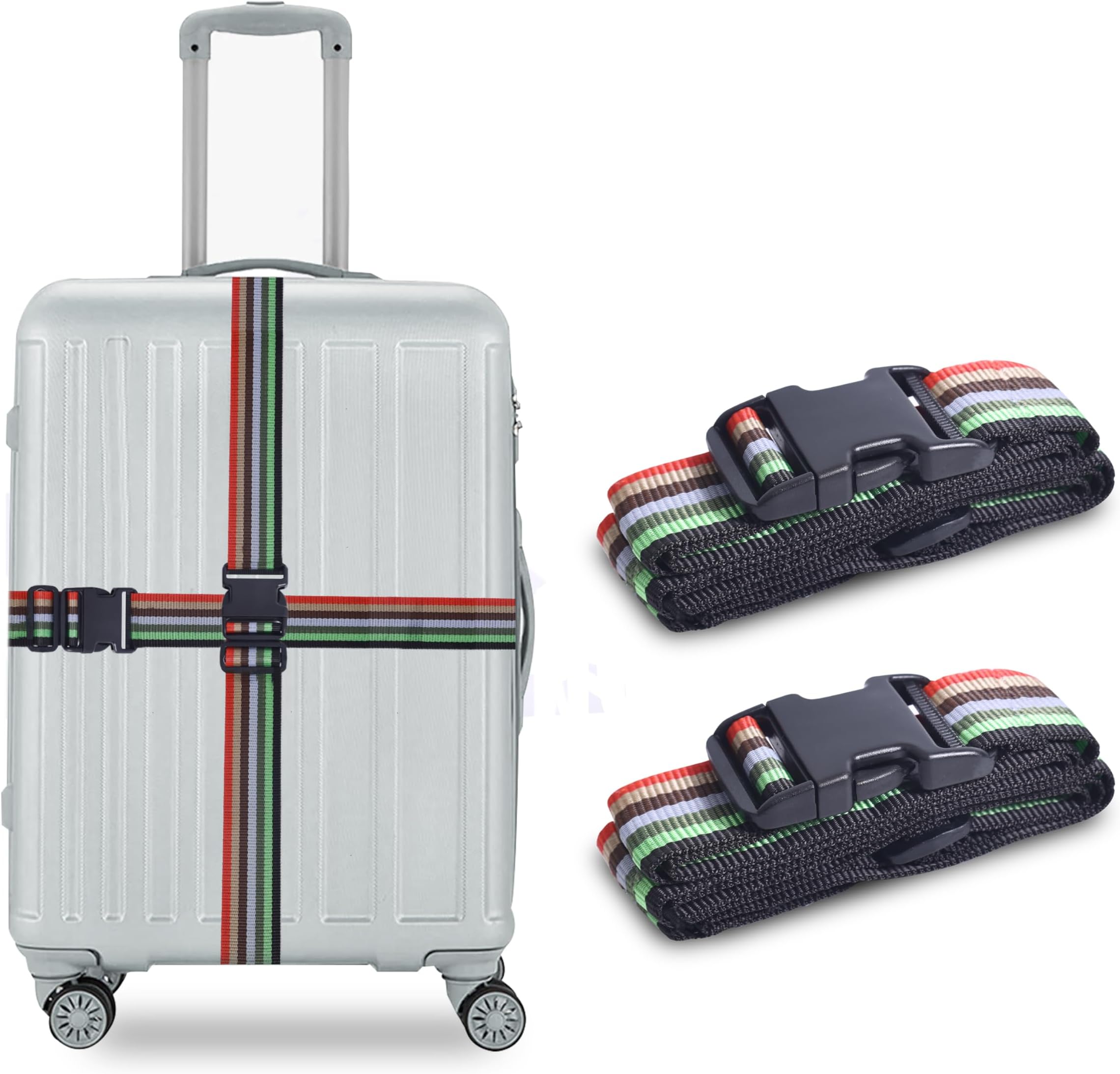 Robustt Luggage Belt Suitcase Strap - Pack of 2 | Heavy Duty Material | Adjustable Travel Belt for Suitcase | Fashionable Design | Protect Your Belongings