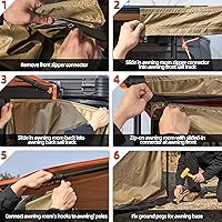 Vista 6 de ALL-TOP Habitación de Toldo con Suelo 8.2' x 8.2' Rip-Stop 420D Oxford Tienda de Toldo con Malla Resistente a Insectos, Refugio Solar Impermeable