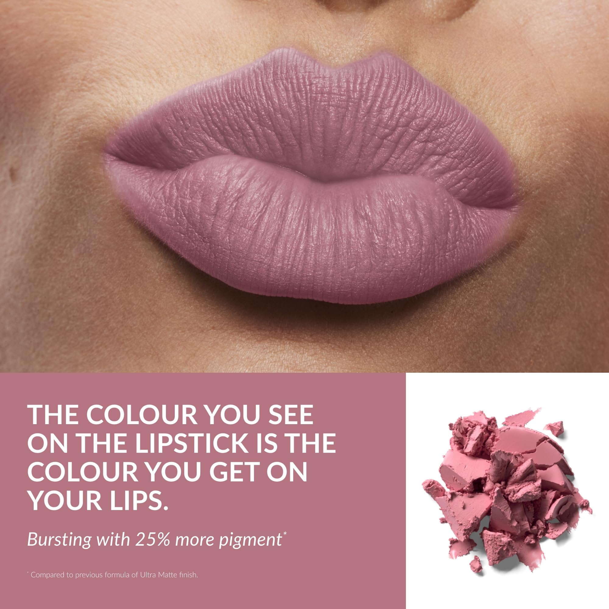 Avon Ultra Matte Lipstick Posh Petal with Vitamin E, Avocado Oil and Sesame Oil for Comfortable Coverage that Won't Cake - Image 3