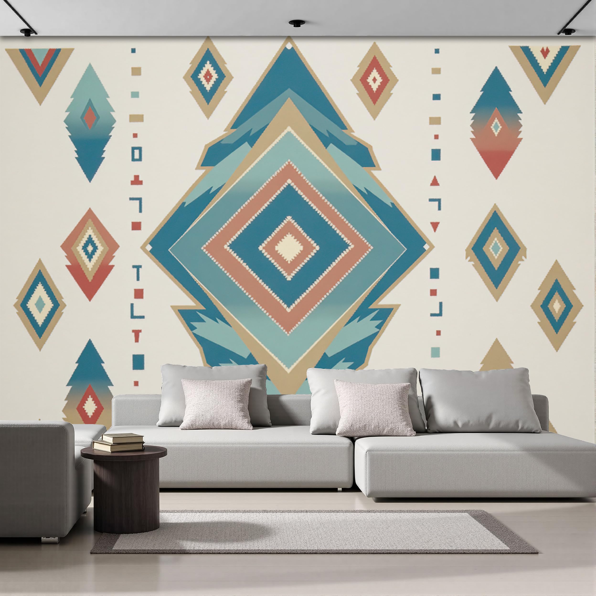 Papier peint losange géométrique pour réinventer la décoration de votre salon