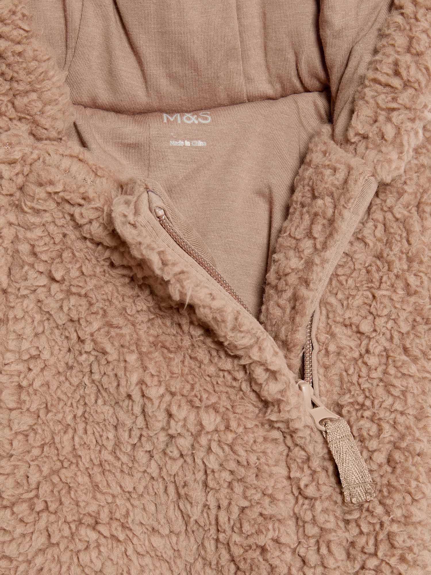 Marks & Spencer Bambino Borg con Zip Pagliaccetto – Unisex per Bambini e Ragazze – Con Cappuccio