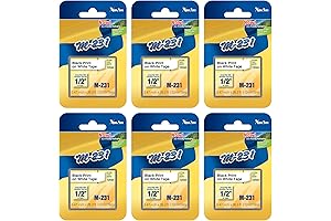 M-K231 M Tape Compatible Label Tape Replacement 6-Pack