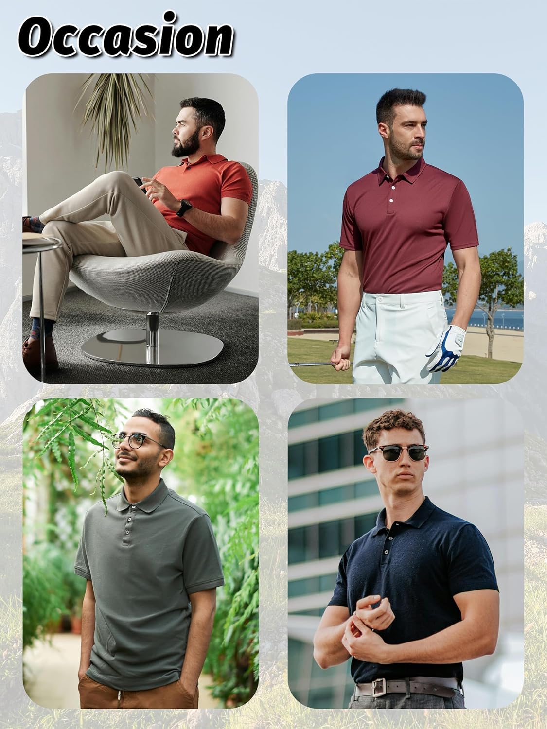 KEFITEVD Men's Polo Shirts Short Sleeve Moisture Wicking Dry Fit Performance Collar Golf Athletic Casual T-Shirt - Image 6