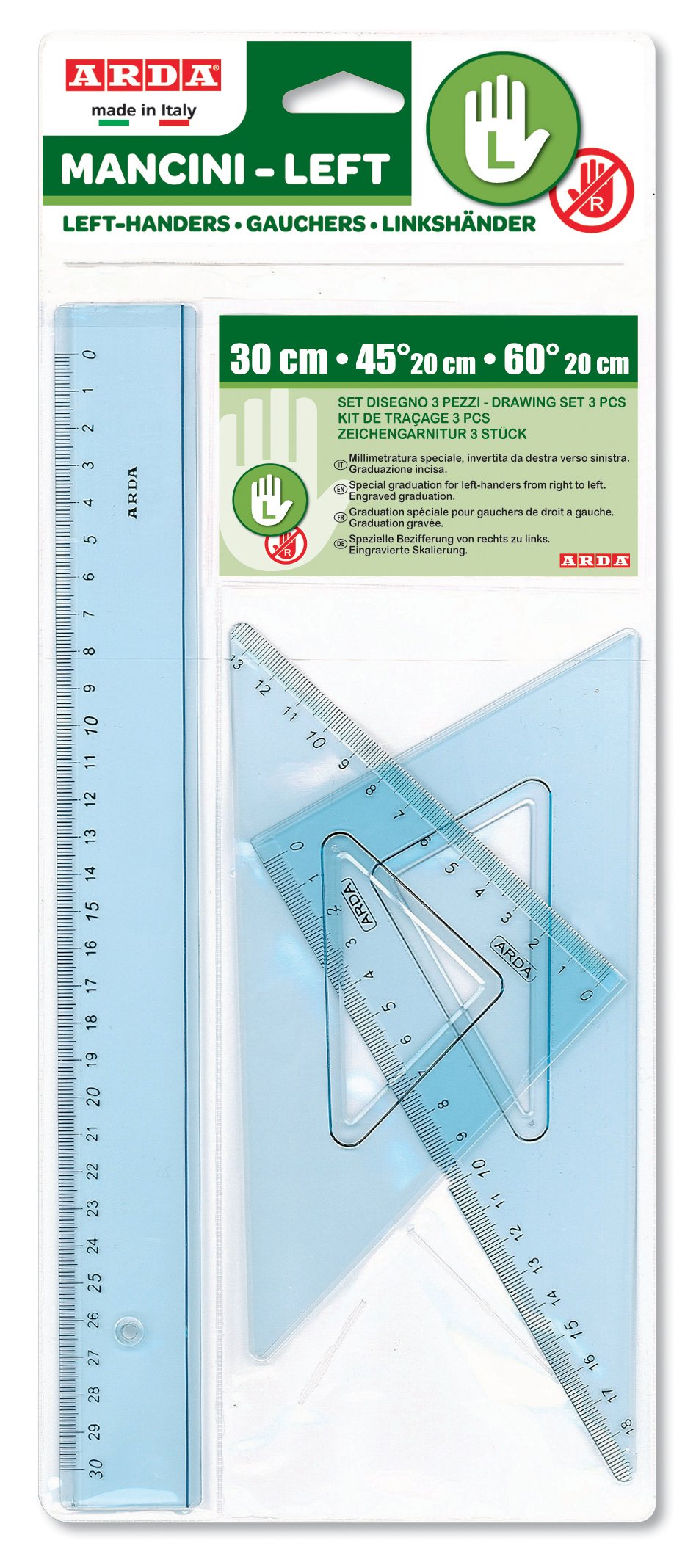 Arda 70420MAN Set 3 Pezzi in Plastica per Mancini Left