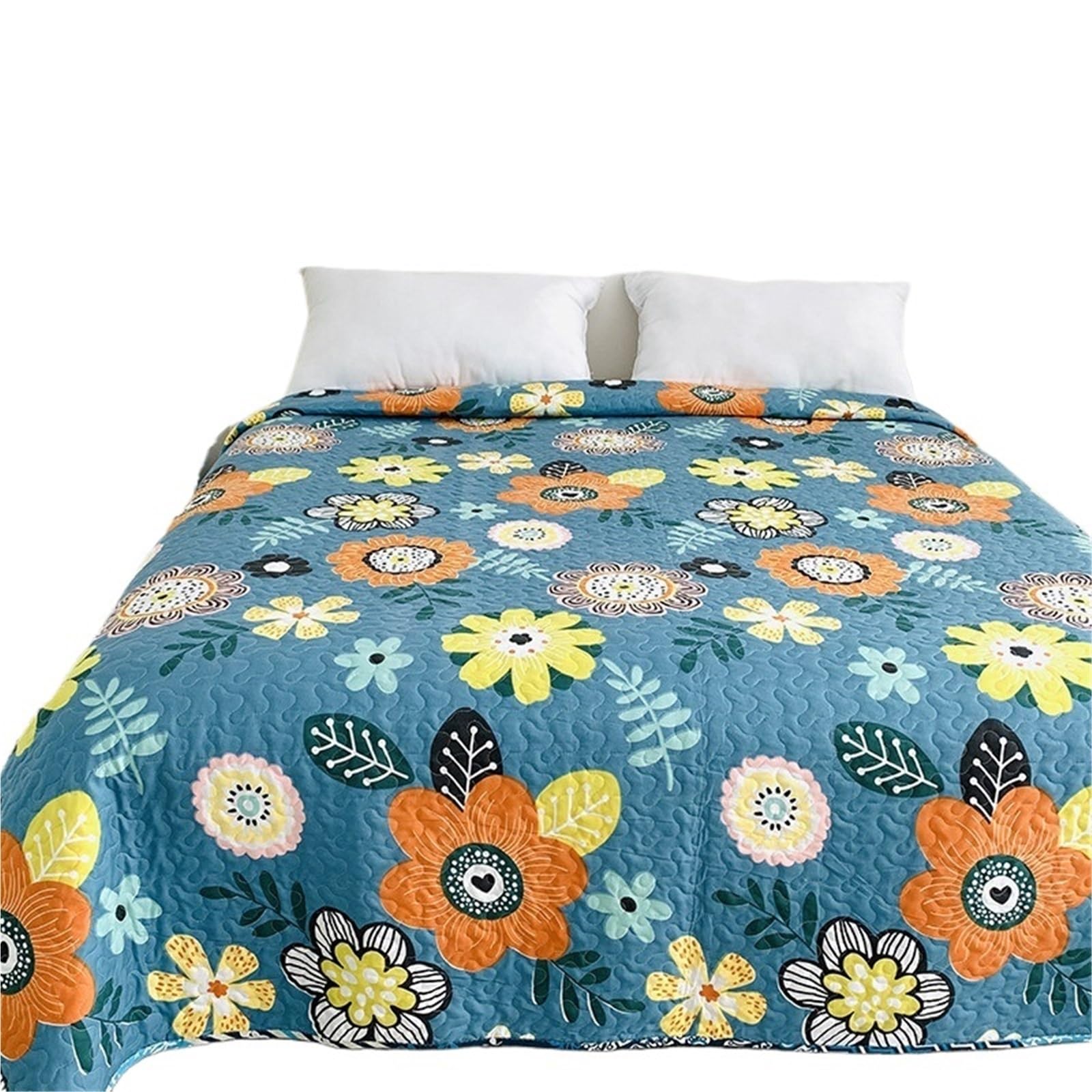 DAJGRHE Bedspread Quilted On The Bed, Dormitory Blanket,Coverlet, Plaid Linen(Color 02,Only Quilt 150x200cm)