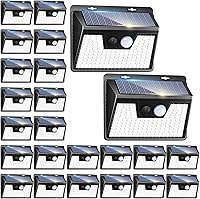 Vista 51 de Peasur Luces solares impermeables para exteriores, paquete de 4 140 luces LED con sensor de movimiento, 3 modos de luces de seguridad alimentadas